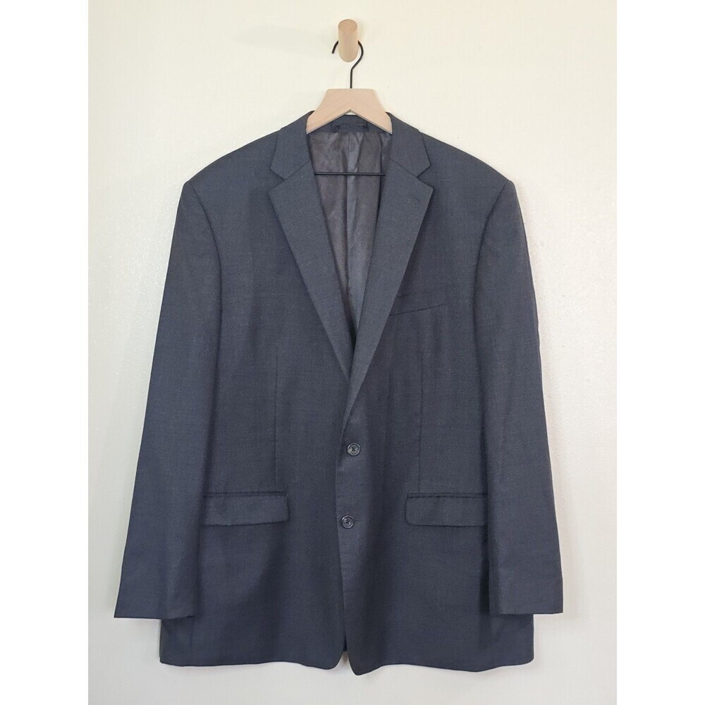 Lauren Ralph Lauren 50L 100% Wool Blazer Sport Coat Gray Windowpane 2 Button